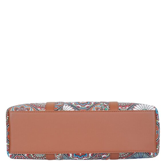 Multicolour Printed Women Tote Bag – Hand Crafted Fabric Handbags, Satchel Purse - Picture 6 of 10